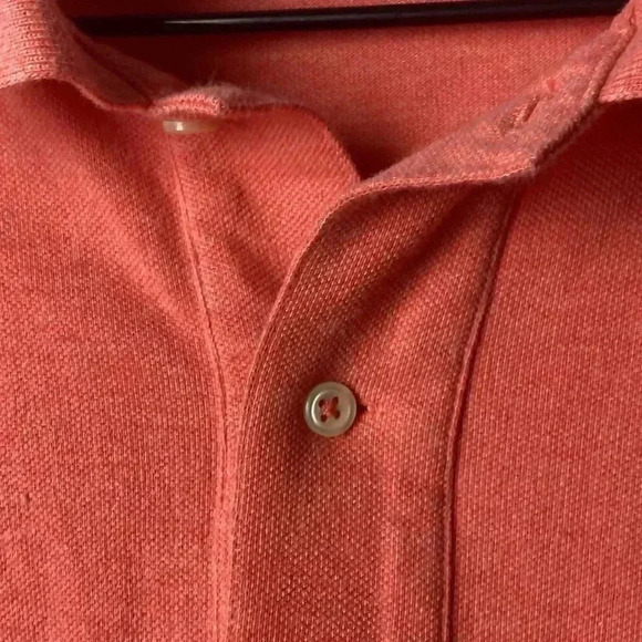 POLO RALPH LAUREN MENS SIZE XLT CORAL POLO SHIRT 100% COTTON LAVENDAR EMBLEM - Picture 5 of 12